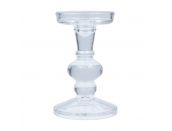 Candlestick Clear Glass Ball Small