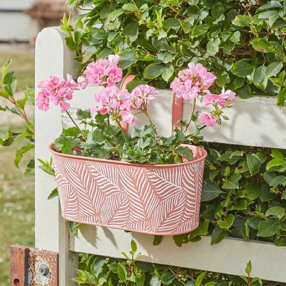 12" Fence & Balcony Hanging Planter - Terracotta