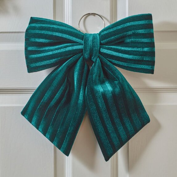 22cm Luxury Velvet Bow - Emerald