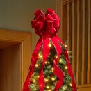 24cm LongTail Velvet Tree Bow - Ruby - image 2