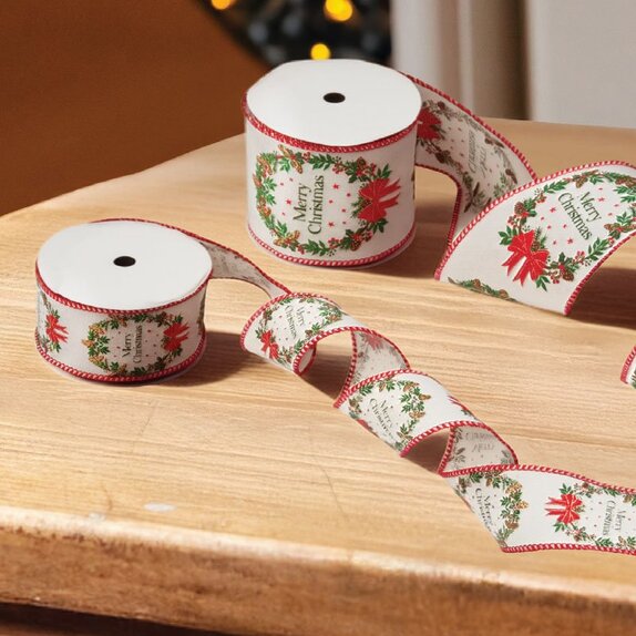63mm Merry Wreath Premium Ribbon - 3m - image 1