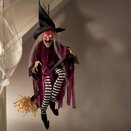 Animated Cackling BroomWitch - 90cm