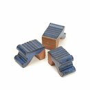 Apta Large Glazed Pot Feet - Blue