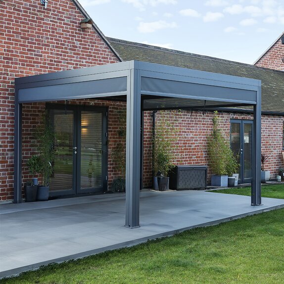 Belfort Gazebo 3x3m with pull down roller blinds & LED (assembled)