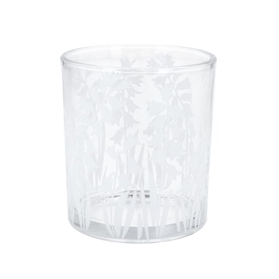 Bluebells Sand Blasted Clear Glass Tumbler  