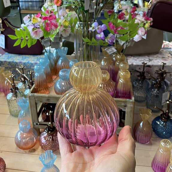 Bud Vase Yellow Petrol Glass Ball