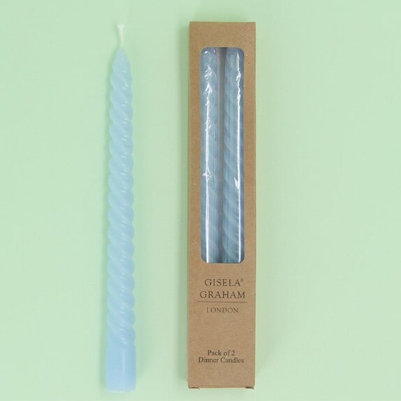 Candle Pastel Blue Twist Taper Box/2