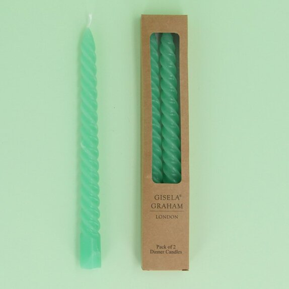 Candle Pastel Mint Green Twist Taper Box/2