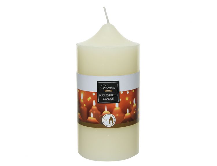 Candle Pillar Church Ivory 15cm