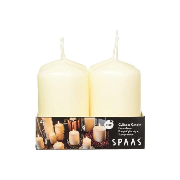 Candle Pillar Ivory Pack of 4