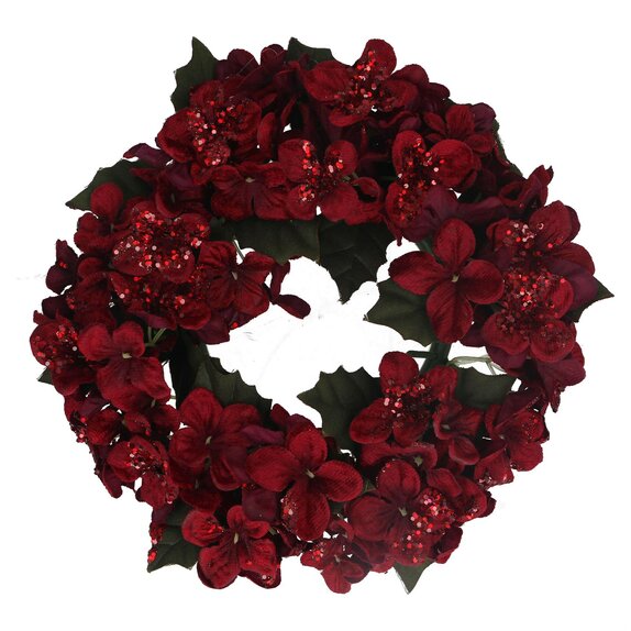 Candle Ring Burgundy Hydrangea large