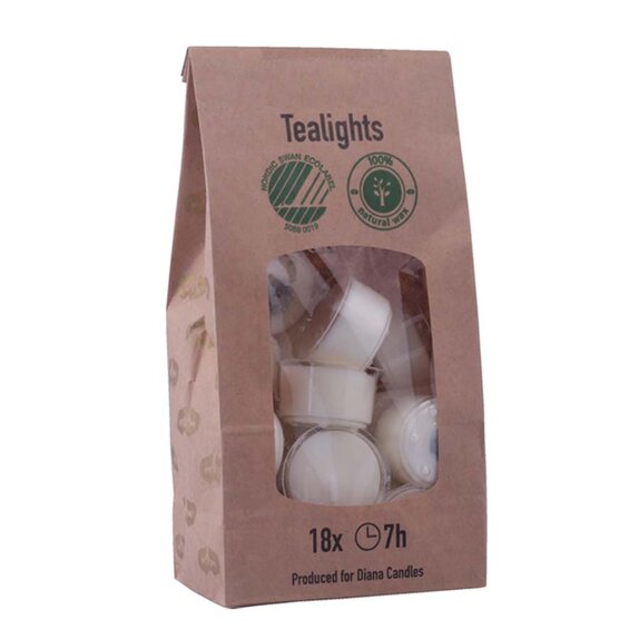 Candle Tealights Eco Bag of 18 White - image 1