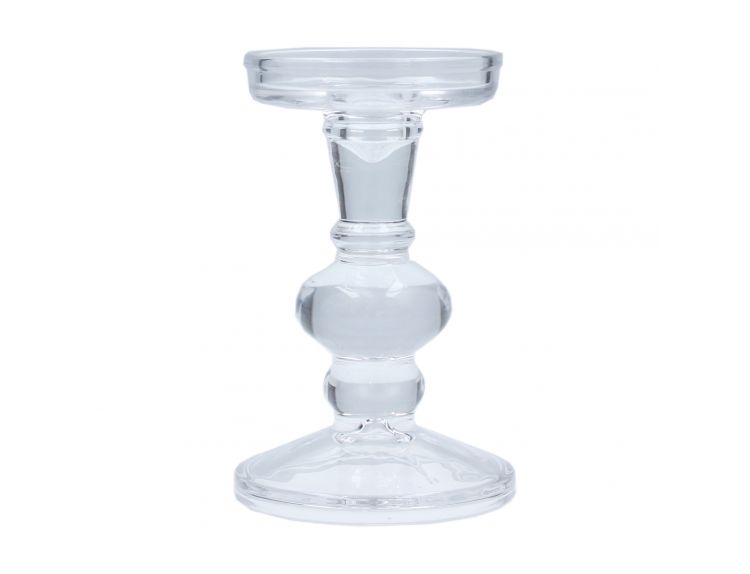 Candlestick Clear Glass Ball Small - image 1
