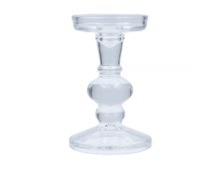 Candlestick Clear Glass Ball Small - image 1