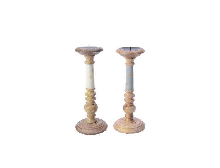 Candlestick Mango Wood 30cm