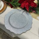 Charger Plate Silver Glitter
