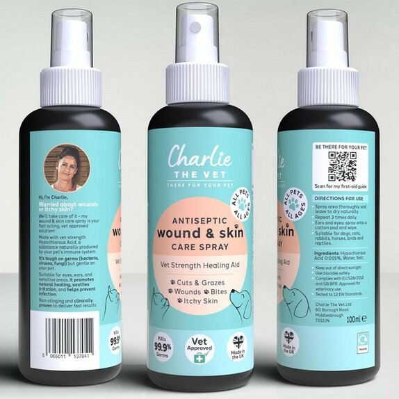 Charlie The Vet Antiseptic Wound & Skin Care Spray for Animals