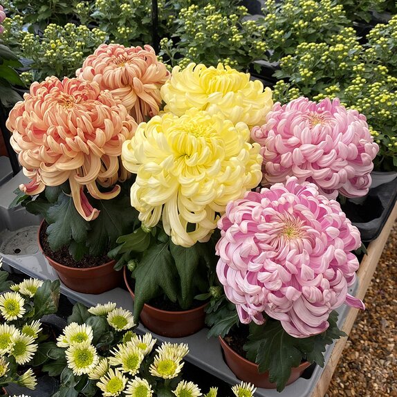 Chrysanthemum Vienna CoCo in varieties