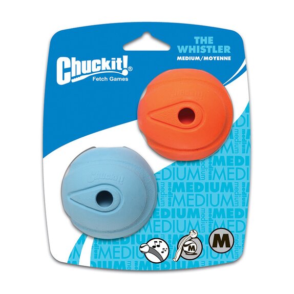 Chuckit! The Whistler Ball 2 Pack Medium 6.5cm