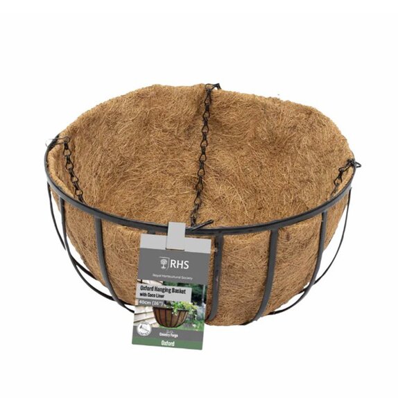 Country Forge Oxford Hanging Basket with Coco Liner 16" - image 2