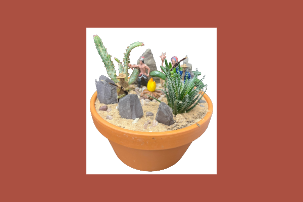 Cowboy and Indian Planter at Betchworth