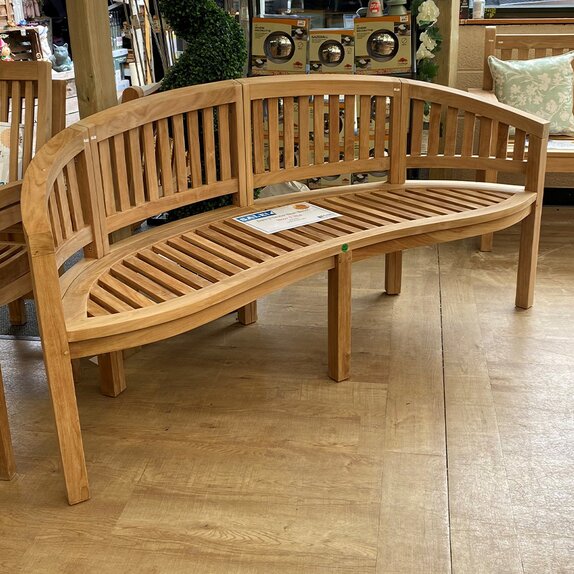 Daro Teak Laura Ashley Bean Bench Oval 3 Seater