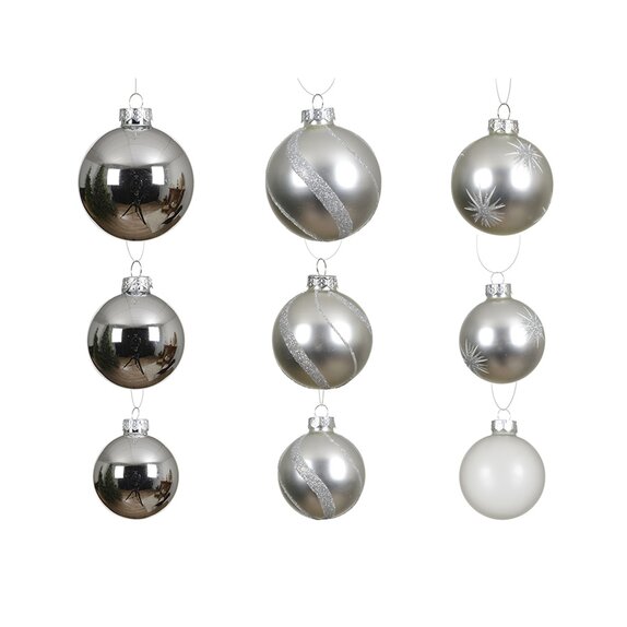 Decoris Baubles Box Set Silver - image 2