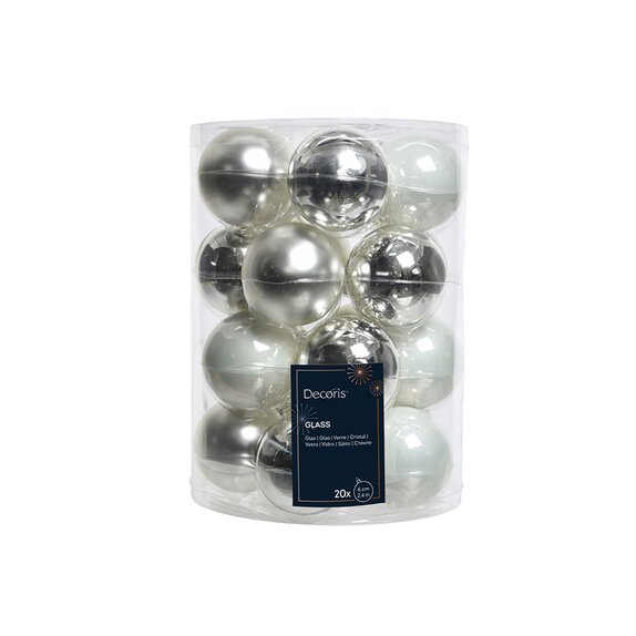 Decoris Baubles Set white/silver - image 1