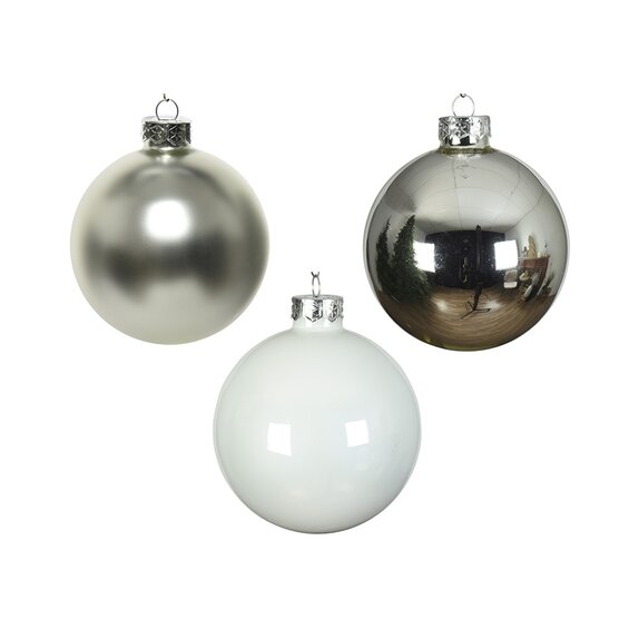 Decoris Baubles Set white/silver - image 2
