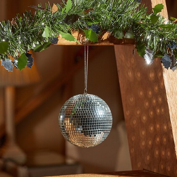 Disco Bauble  Silver - 8cm - image 1