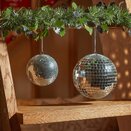 Disco Bauble  Silver - 8cm - image 2