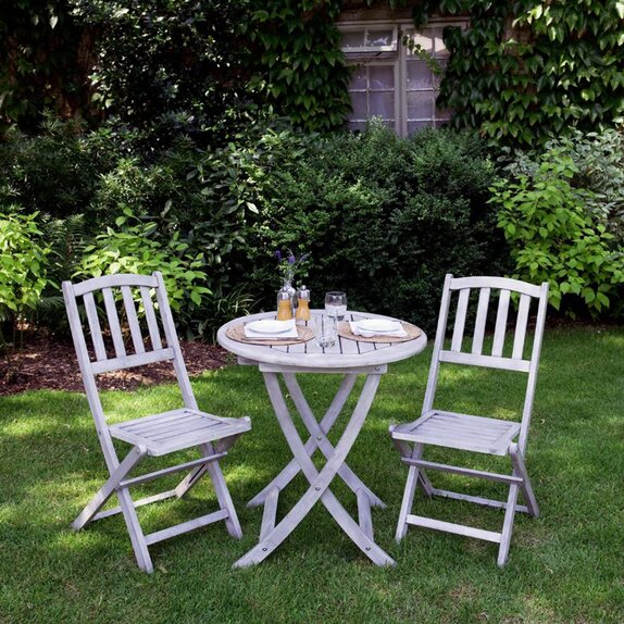 Dorset Round Bistro Set Grey