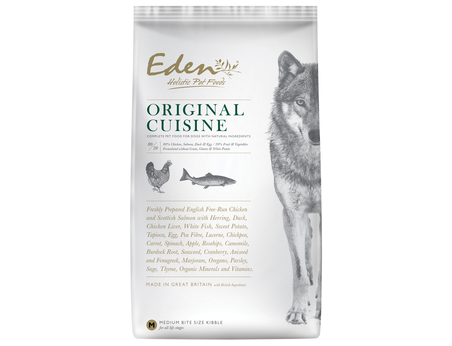 Eden Puppy Cuisine Trockenfutter Für Welpen - 2 Kg, Mit Lachs, Huhn, Truthahn, Hering, Ente, Getreidefrei