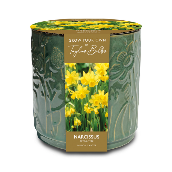 Embossed Floral Ceramic Planter