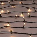 Festive 100 LED battery timer string lights - warm white