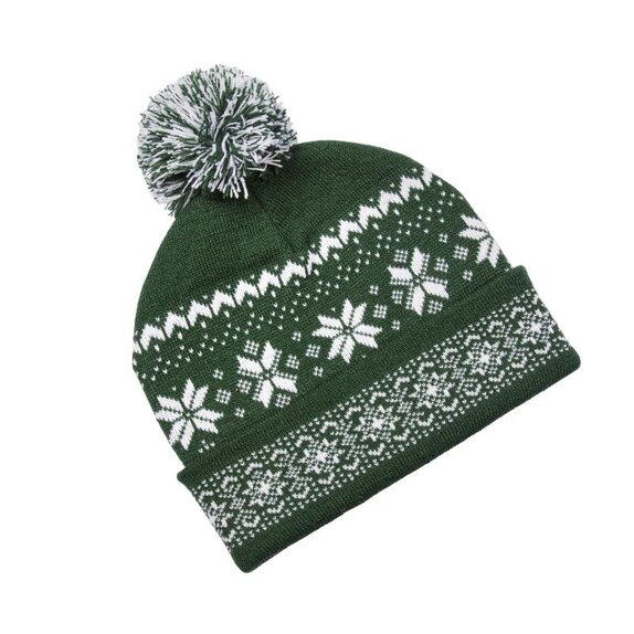 Festive Fairisle Luxury Beanie - Green