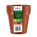 Flower Pots 10cm (4") x 5 Multi-Pack Terracotta