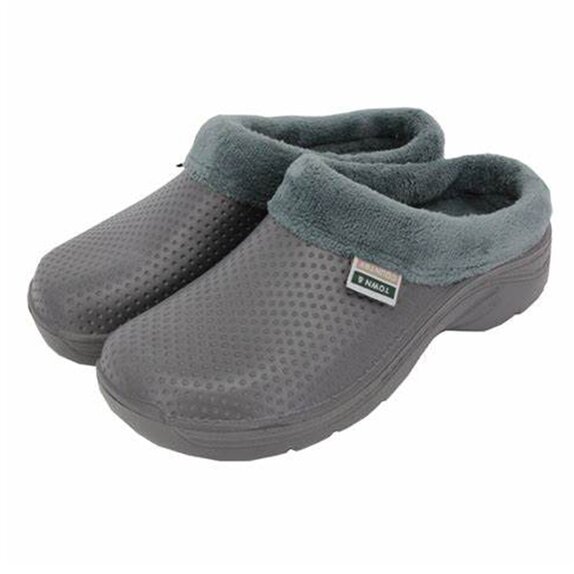 Footwear Fleecy Cloggies Charcoal Size 4