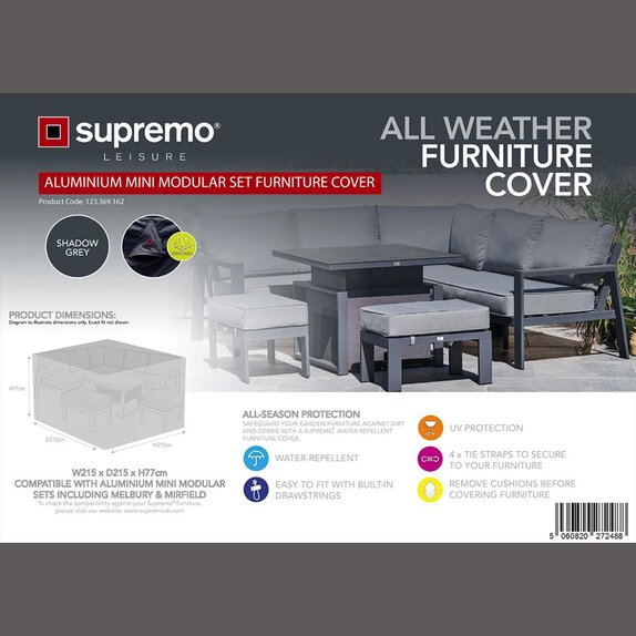Furniture Cover Aluminium Mini Modular Set Grey