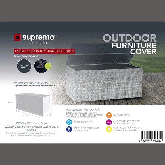 Furniture Cover Large Cushion Box Grey