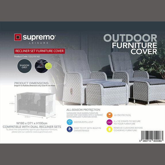 Furniture Cover Recliner Set Grey
