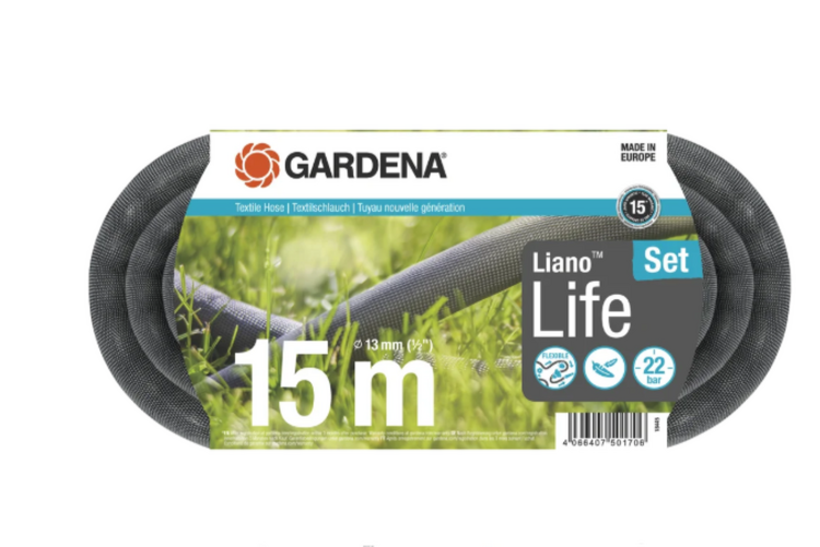 Gardena Liano Life Textile Hose Set 15m