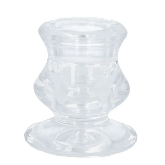 Gisela Graham Clear Glass Candle Stand
