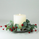 Gisela Graham Eucalyptus / Red Berry Candle Ring - Large - image 1