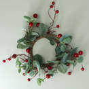 Gisela Graham Eucalyptus / Red Berry Candle Ring - Large - image 2