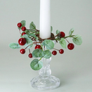 Gisela Graham Eucalyptus / Red Berry Candle Ring - Small - image 1