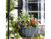 Hanging Basket Slate Faux Rattan 14" - image 2