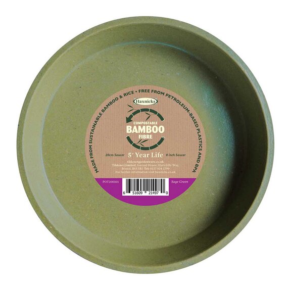 Haxnicks Bamboo Single Saucer Sage Green 8"