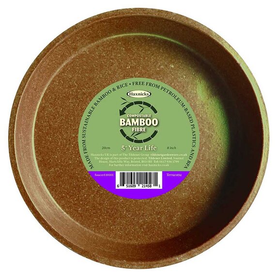 Haxnicks Bamboo Single Saucer Terracotta 8"