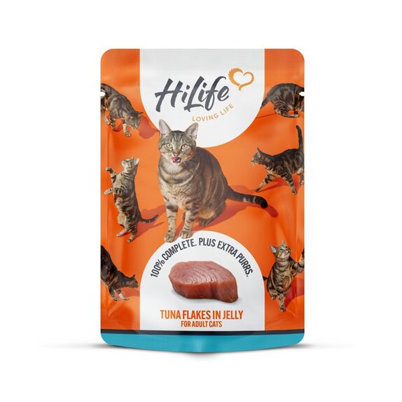 Hilife cat tuna flakes in jelly pouch 70g